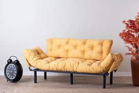 Τριθέσιος Καναπές Κρεβάτι Μουσταρδί TONNE 70x185x85