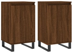 vidaXL Ντουλάπια 2 τεμ. Καφέ Δρυς 40x35x70 εκ. από Επεξεργασμένο Ξύλο