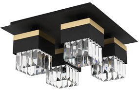 Φωτιστικό Οροφής Eglo 900302 BARRANCAS Μαύρο Ματ (Black Mat)|Χρυσό Χρώμα (Gold Coloured)