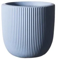 Γλάστρα Πήλινη Στρογγυλή Stripe Μπλε S 24x24x23 εκ. A-6940-8 Supergreens-A-6940-8-Μπλε A-6940-8