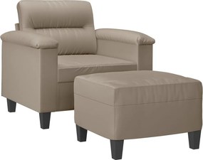 vidaXL Πολυθρόνα Taupe 60 εκ. από Ύφασμα Μικροϊνών με Υποπόδιο