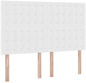 vidaXL Κρεβάτι Αποθήκης Καθαρό Λευκό 140 x 200 cm Τεχνητό Δέρμα