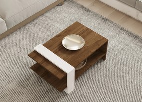 Τραπεζάκι Σαλονιού Καρυδί / Λευκό DRUCREN 80x50x35