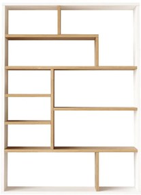 Βιβλιοθήκη Decora pakoworld σε φυσικό-λευκό απόχρωση 90x22x123.6εκ - 176-000204