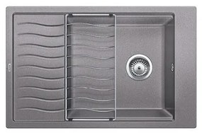Blanco Elon XL 8 S Alu Metallic SILGRANIT™ PuraDur™ Γρανιτένιος Νεροχύτης Ένθετος με 1 Γούρνα και Πλέγμα Αποστράγγισης 86x50cm