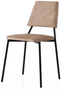 Καρέκλα Lima (Σετ 2Τμχ) 974NMB1904 42,5x54x77,5cm Mink Βελούδο, Μέταλλο