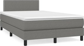 vidaXL Κρεβάτι Boxspring με Στρώμα Σκούρο Γκρι 120x200 εκ. Υφασμάτινο