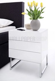Κομοδίνο Λευκή Λάκα 50x60x40