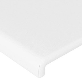 vidaXL Κεφαλάρι Κρεβατιού LED Λευκό 200x5x78/88 εκ. Συνθετ. Δέρμα