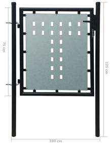 Πόρτα Περίφραξης Μονή Μαύρη 100 x 125 εκ. - Μαύρο