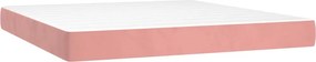 vidaXL Κρεβάτι Boxspring με Στρώμα &amp; LED Ροζ 180x200 εκ. Βελούδινο