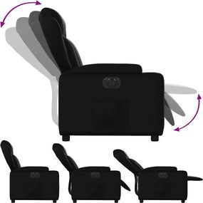 vidaXL Πολυθρόνα Ανακλινόμενη Ηλεκτρική Μαύρη από Συνθετικό Δέρμα