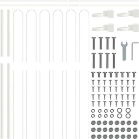 vidaXL Φράχτης Κήπου 2 pcs Λευκό 3,4 x 1,5 μ Ατσάλι με Πούδρα