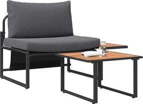 vidaXL Σετ Καναπέ Κήπου 2 pcs Ανθρακί Ατσάλι
