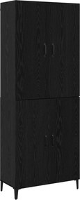 vidaXL Highboard 2 pcs Μαύρη Οξυά Επεξεργασμένο ξύλο
