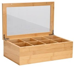 Estia Κουτί Αποθήκευσης Και Οργάνωσης Bamboo Essentials 31x19x9cm Με 8 Θήκες Και Καπάκι 01-27025