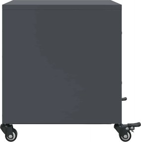 vidaXL Κομοδίνα 2 τεμ. Ανθρακί 36x39x43,5 εκ. από Χάλυβα