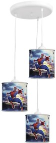 Κρεμαστό Φωτιστικό οροφής τρίφωτο Spiderman KID 3L BOY-A- Heronia-36-0003-Μπλε 36-0003
