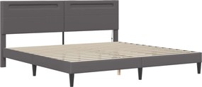 vidaXL Σκελετός κρεβατιού με στρώμα Γκρι 180 x 200 cm Τεχνητό Δέρμα