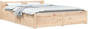 vidaXL Πλαίσιο Κρεβατιού 150 x 200 εκ. Μασίφ Ξύλο King Size