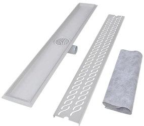 vidaXL Σιφόνι Ντουζιέρας Γραμμικό με Κύματα 930x140 χιλ. Ανοξ. Ατσάλι