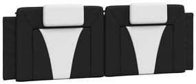 Πλαίσιο Κρεβατιού με Κεφαλάρι Μαύρο/Λευκό 160x200εκ Συνθ. Δέρμα - Μαύρο