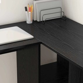 VidaXL Γωνιακό γραφείο Μαύρη Οξυά 142 x 102 x 73 cm Επεξεργασμένο Ξύλο