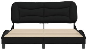 vidaXL Πλαίσιο Κρεβατιού με Κεφαλάρι Μαύρο 160x200 Υφασμάτινο