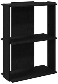 vidaXL Βιβλιοθήκη 3 Επιπέδων Μαύρη 60x30x80 εκ. από Επεξεργ. Ξύλο