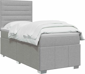 vidaXL Κρεβάτι box spring με στρώμα Ανοιχτό γκρι 80 x 200 cm Ύφασμα