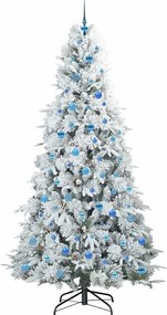 vidaXL Τεχνητό Χριστουγεννιάτικο Δέντρο με Άξονα με βάση Λευκό 240 cm