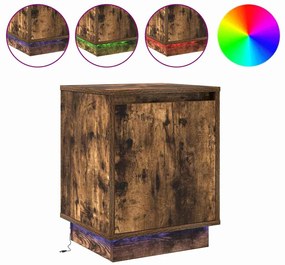 vidaXL Κομοδίνο με 2 pcs Καπνιστό Δρύς 39 x 34.5 x 50 εκ.