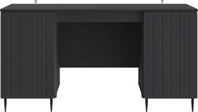 vidaXL Γραφείο με ράφι Μαύρο 142,5 x 50 x 75 εκ. Επεξεργασμένο Ξύλο