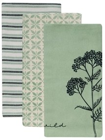 Πετσέτες Κουζίνας Fazzy 256 (Σετ 3τμχ) Green Kentia 40x60cm 100% Βαμβάκι