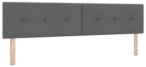 vidaXL Κρεβάτι box spring με στρώμα Σκούρο γκρι 200 x 200 cm ύφασμα