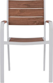 ΠΟΛΥΘΡΟΝΑ ΑΛΟΥΜΙΝΙΟΥ SAGA ΛΕΥΚΗ ΜΕ POLYWOOD HM5127.01 55x56x85Υ εκ.