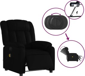 vidaXL Πολυθρόνα Μασάζ Ανακλινόμενη Ηλεκτρική Μαύρη Συνθετικό Δέρμα