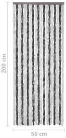 vidaXL Σήτα - Κουρτίνα Πόρτας Γκρι / Λευκό 56 x 200 εκ. από Σενίλ