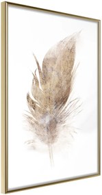 Αφίσα - Lost Feather (Beige) - 20x30 - Χρυσό - Χωρίς πασπαρτού