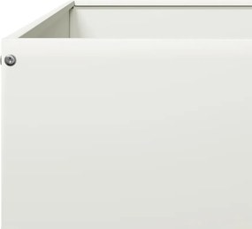 vidaXL Ζαρντινιέρα Υπερυψωμένη Λευκό 100x100x18,5 εκ. Ατσάλι