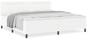 vidaXL Κρεβάτι με ελατήρια με στρώμα Λευκό 200 x 200 cm Τεχνητό δέρμα