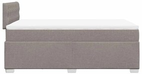 vidaXL Κρεβάτι Boxspring με Στρώμα Taupe 120x190 εκ. Υφασμάτινο