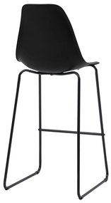 Καρέκλες Μπαρ 4 τεμ. Μαύρες Πλαστικές - Μαύρο