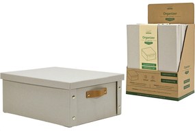 Κουτί Αποθήκευσης Μπεζ Πολυεστέρας 40x33x17cm