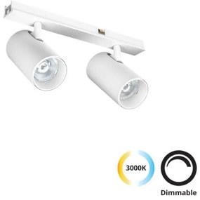 Σποτ Μαγνητικής Ράγας LED 10W Λευκό Dimmable Διπλό Slim Magnetic 4288901 Viokef 4288901 Λευκό