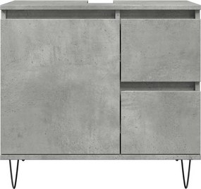 vidaXL Ντουλάπι Μπάνιου Γκρι Σκυροδέματος 65x33x60 εκ. Επεξ. Ξύλο