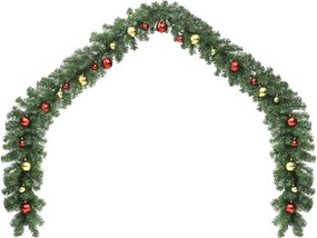 vidaXL Χριστουγεννιάτικη στεφάνη με 600 LED 2 pcs Πράσινο PVC