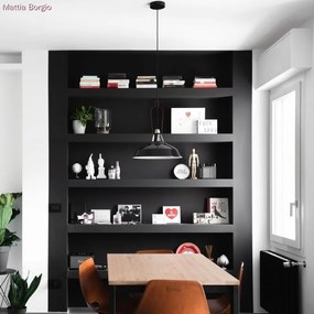 Harbour Καπέλο Καμπάνα E27 Μεταλλικό, 38 cm Διάμετρος Μαύρο