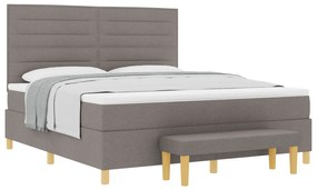 vidaXL Κρεβάτι με Στρώμα και Πάγκο Ταπέζι 180x200 εκ Υφασμάτινο