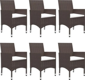 vidaXL Σετ Τραπεζαρίας Κήπου 7 τεμ. Καφέ